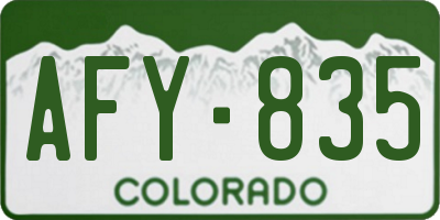 CO license plate AFY835