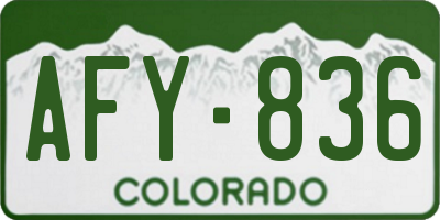 CO license plate AFY836