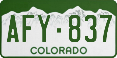 CO license plate AFY837