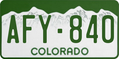 CO license plate AFY840