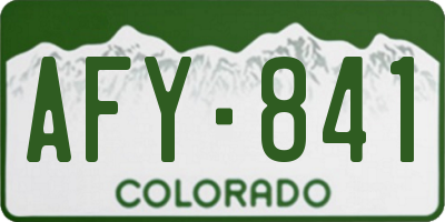 CO license plate AFY841
