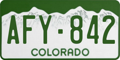CO license plate AFY842