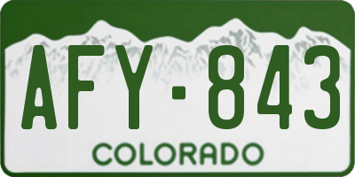 CO license plate AFY843