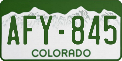 CO license plate AFY845