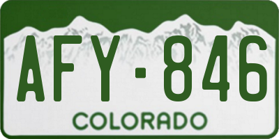 CO license plate AFY846