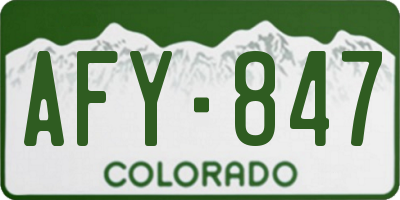 CO license plate AFY847