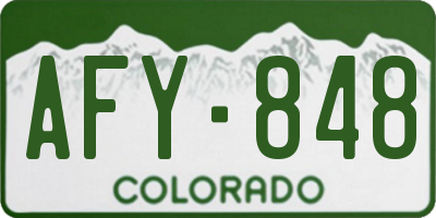 CO license plate AFY848