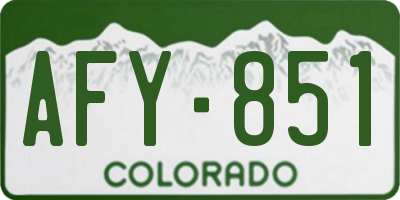 CO license plate AFY851