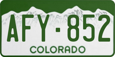 CO license plate AFY852
