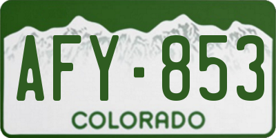CO license plate AFY853