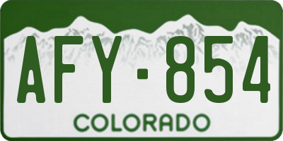 CO license plate AFY854