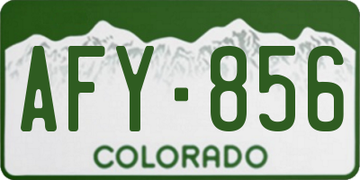 CO license plate AFY856