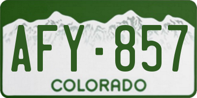 CO license plate AFY857