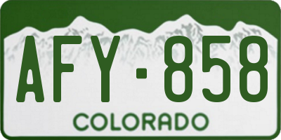 CO license plate AFY858