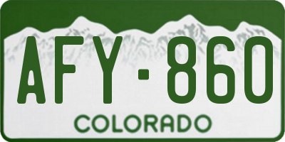 CO license plate AFY860