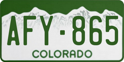 CO license plate AFY865