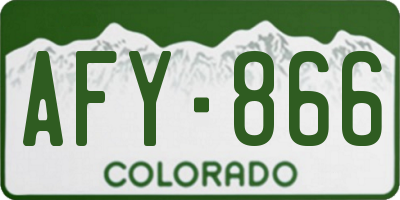 CO license plate AFY866
