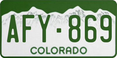 CO license plate AFY869