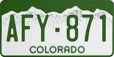 CO license plate AFY871
