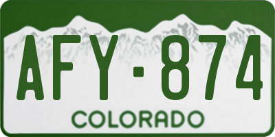 CO license plate AFY874