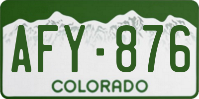 CO license plate AFY876