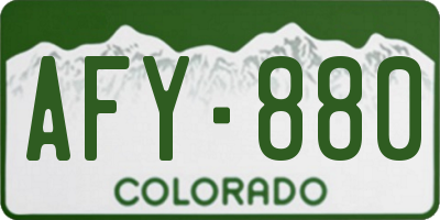 CO license plate AFY880