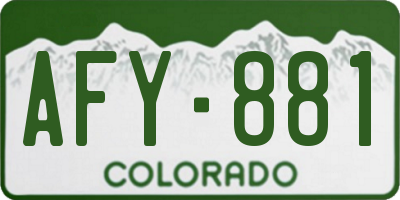 CO license plate AFY881