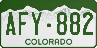 CO license plate AFY882
