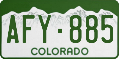 CO license plate AFY885