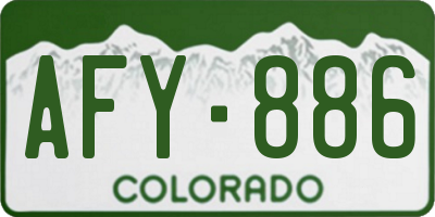 CO license plate AFY886