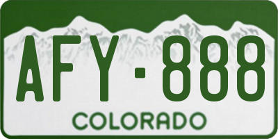 CO license plate AFY888
