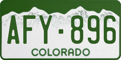 CO license plate AFY896