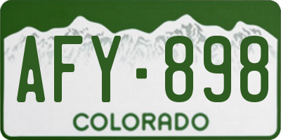 CO license plate AFY898