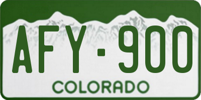 CO license plate AFY900