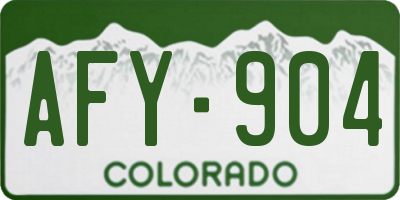 CO license plate AFY904