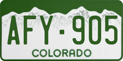 CO license plate AFY905