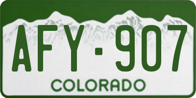 CO license plate AFY907