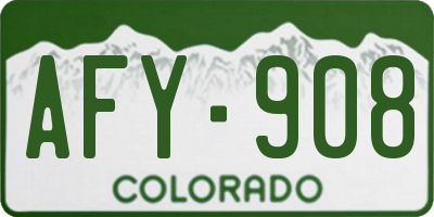 CO license plate AFY908