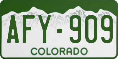 CO license plate AFY909