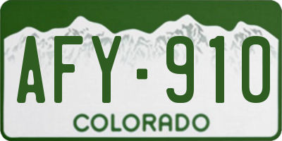 CO license plate AFY910