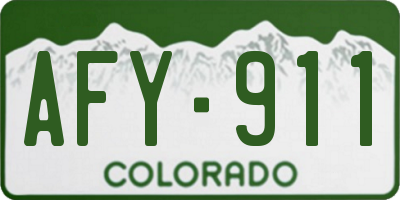CO license plate AFY911