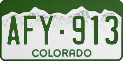 CO license plate AFY913