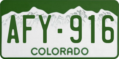 CO license plate AFY916