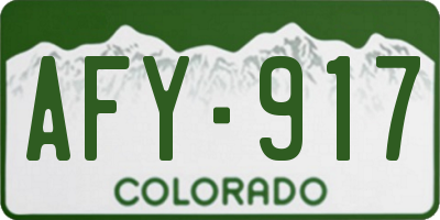 CO license plate AFY917