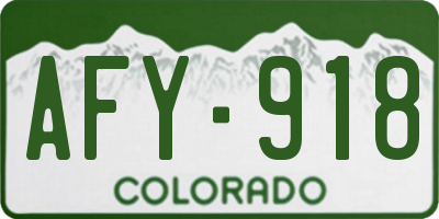 CO license plate AFY918