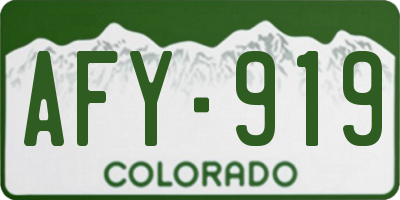CO license plate AFY919