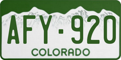 CO license plate AFY920