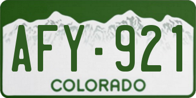 CO license plate AFY921