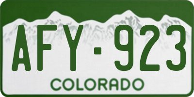 CO license plate AFY923