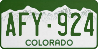 CO license plate AFY924